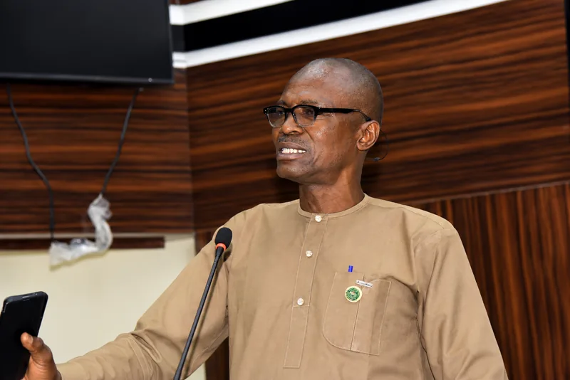 Comr. Moni Mike Modesty Itua, Deputy Secretary-General, Nigeria Union of Teachers (NUT), contributing to the discussions.