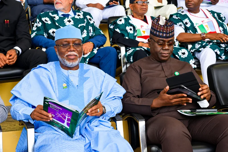 His Excellency, Hon. Lucky Orimisan Aiyedatiwa, Executive Governor of Ondo State, and Mr. Abel Olumuyiwa Enitan, Head of the Civil Service of the Federation (HOSF).