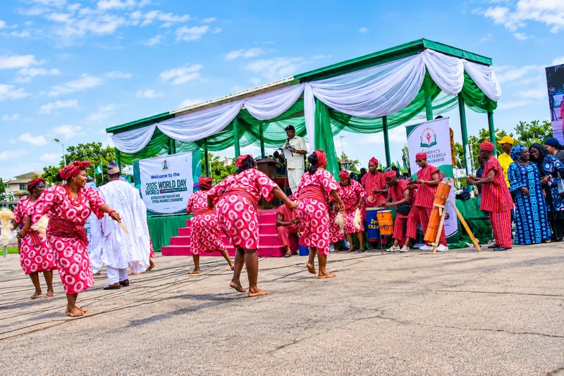 Cultural dance performance by the Ondo State Cultural Troupe.